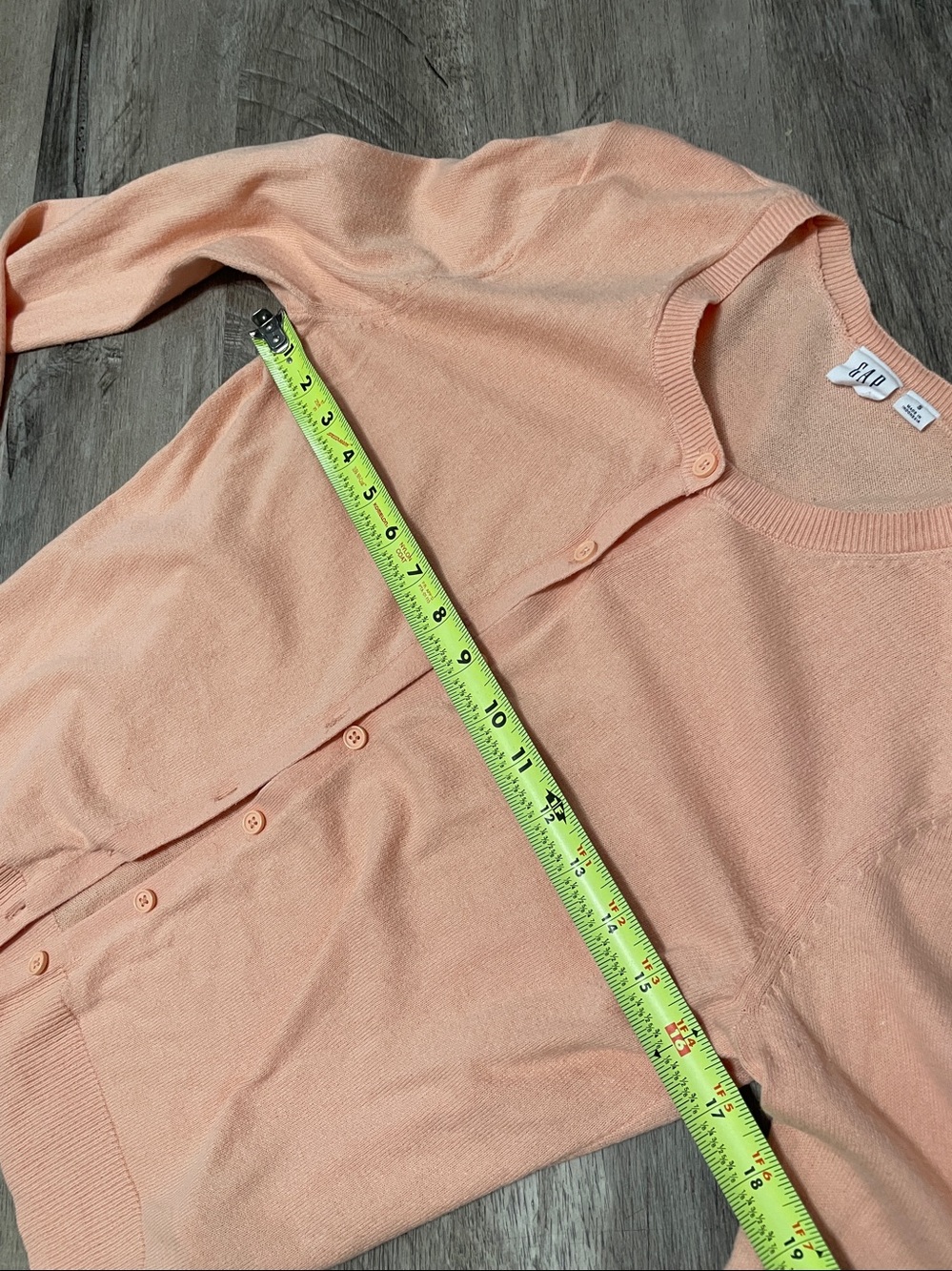 GAP Peach Button-Up Crewneck Cardigan - Picture 7 of 7